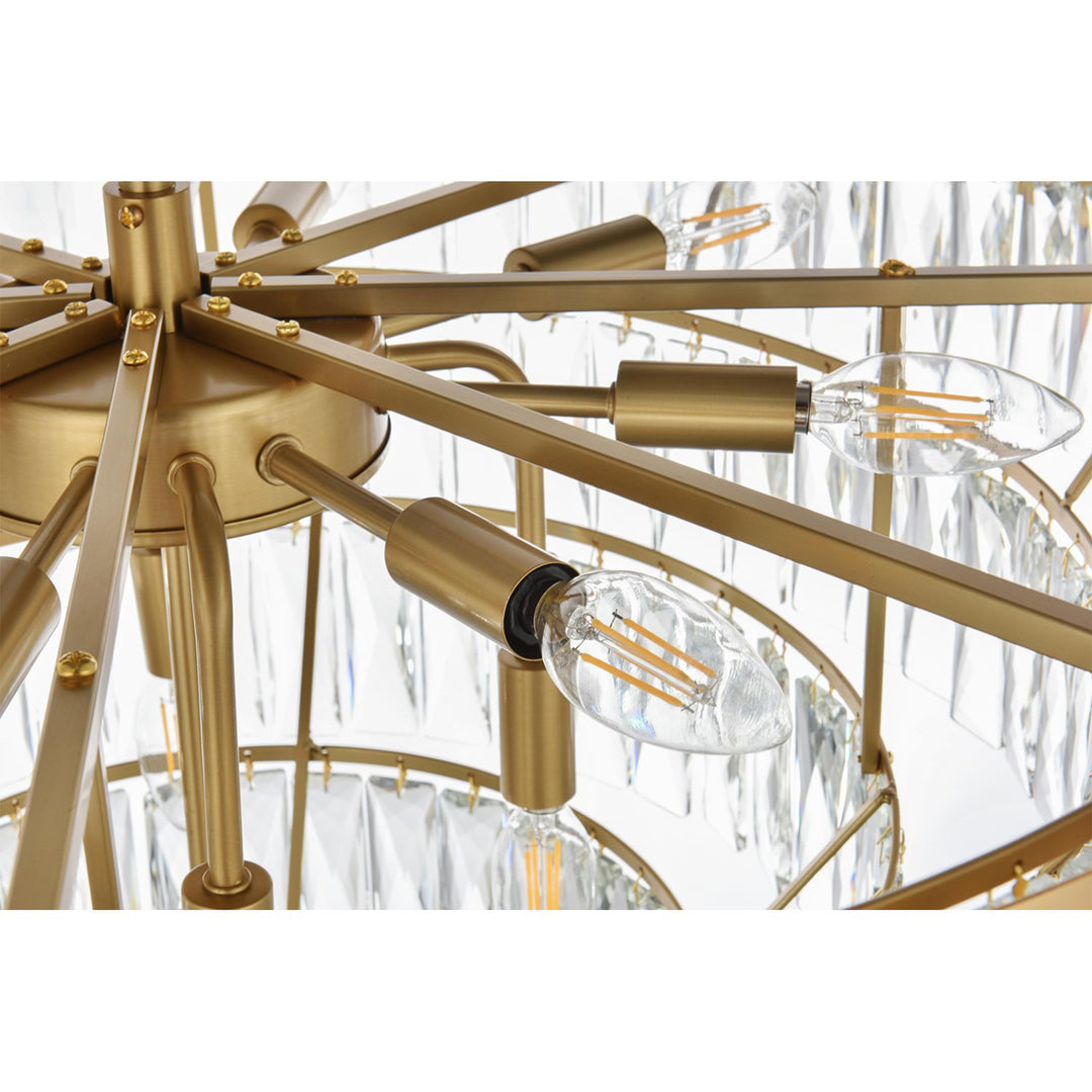 27 Inch Round Chandelier In Satin Gold - View 6 - Joshua Marshal