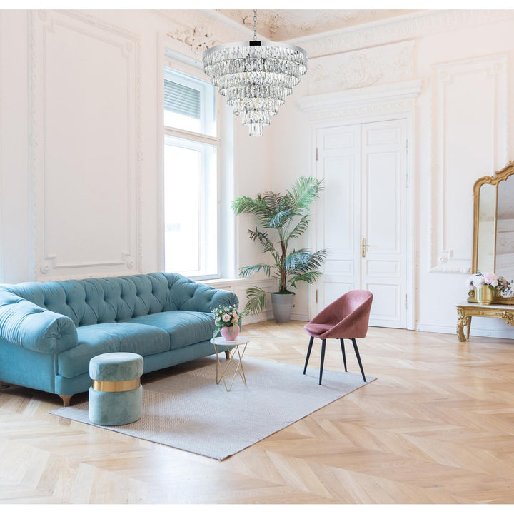 32 Inch Round Chandelier In Chrome - View 2 - Joshua Marshal
