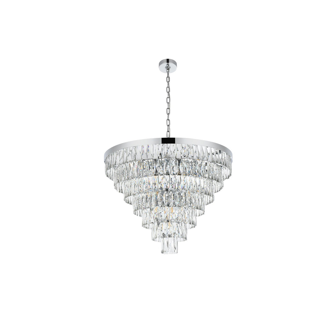 32 Inch Round Chandelier In Chrome - View 3 - Joshua Marshal