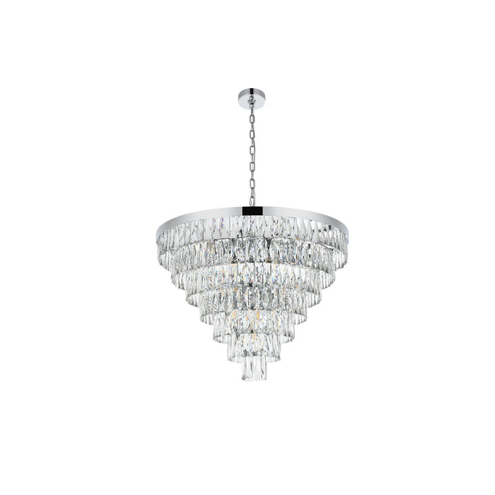32 Inch Round Chandelier In Chrome - View 3 - Joshua Marshal