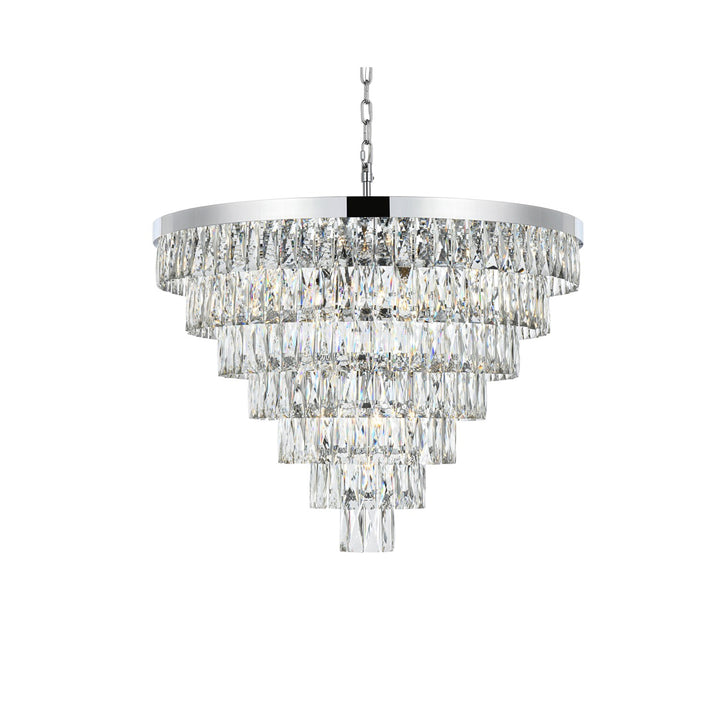 32 Inch Round Chandelier In Chrome - View 4 - Joshua Marshal