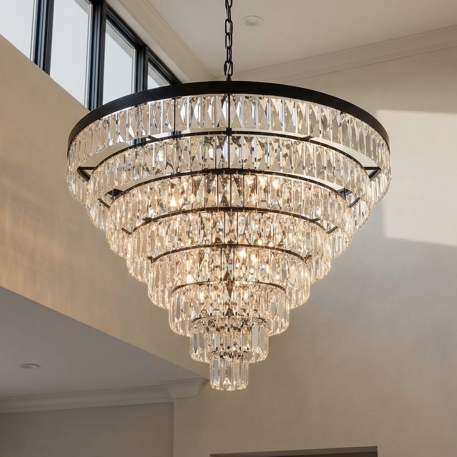 36 Inch Round Chandelier In Black JM-858045