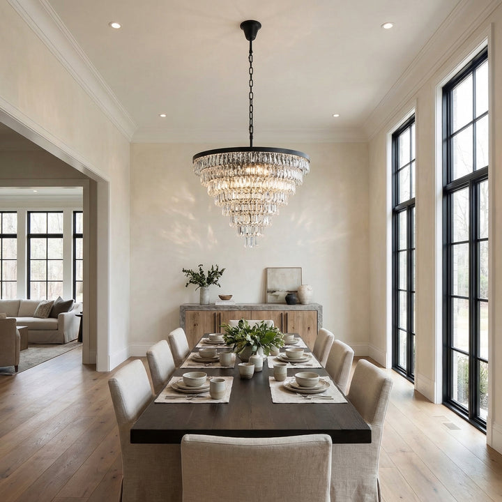 36 Inch Round Chandelier In Black JM-858045