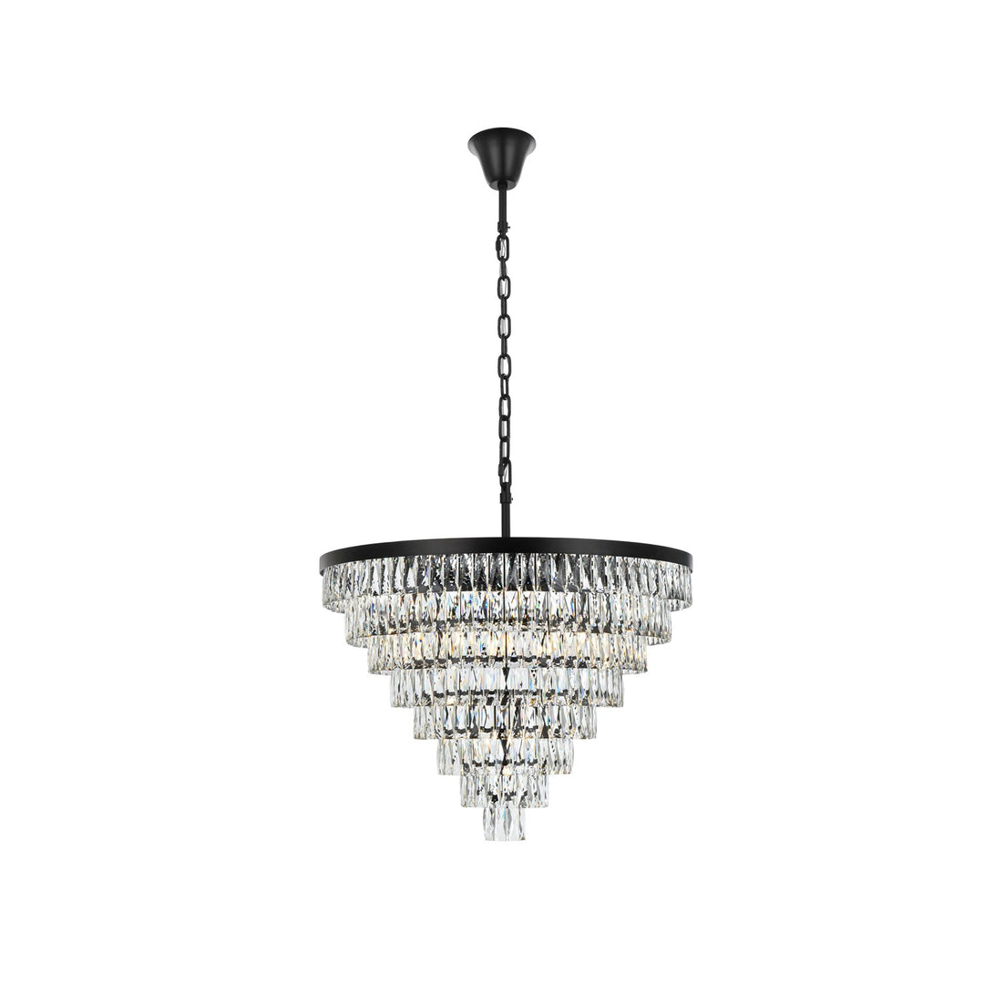 36 Inch Round Chandelier In Black JM-858045