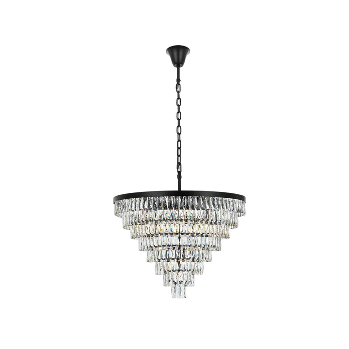 36 Inch Round Chandelier In Black JM-858045