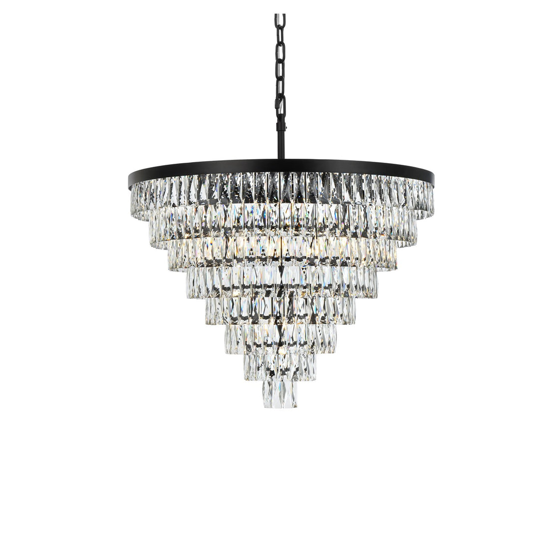 36 Inch Round Chandelier In Black JM-858045