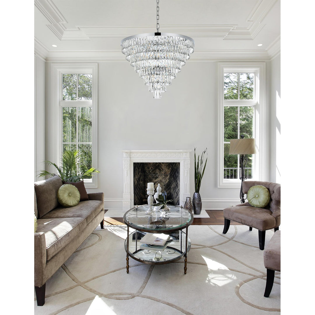 36 Inch Round Chandelier In Chrome - View 2 - Joshua Marshal