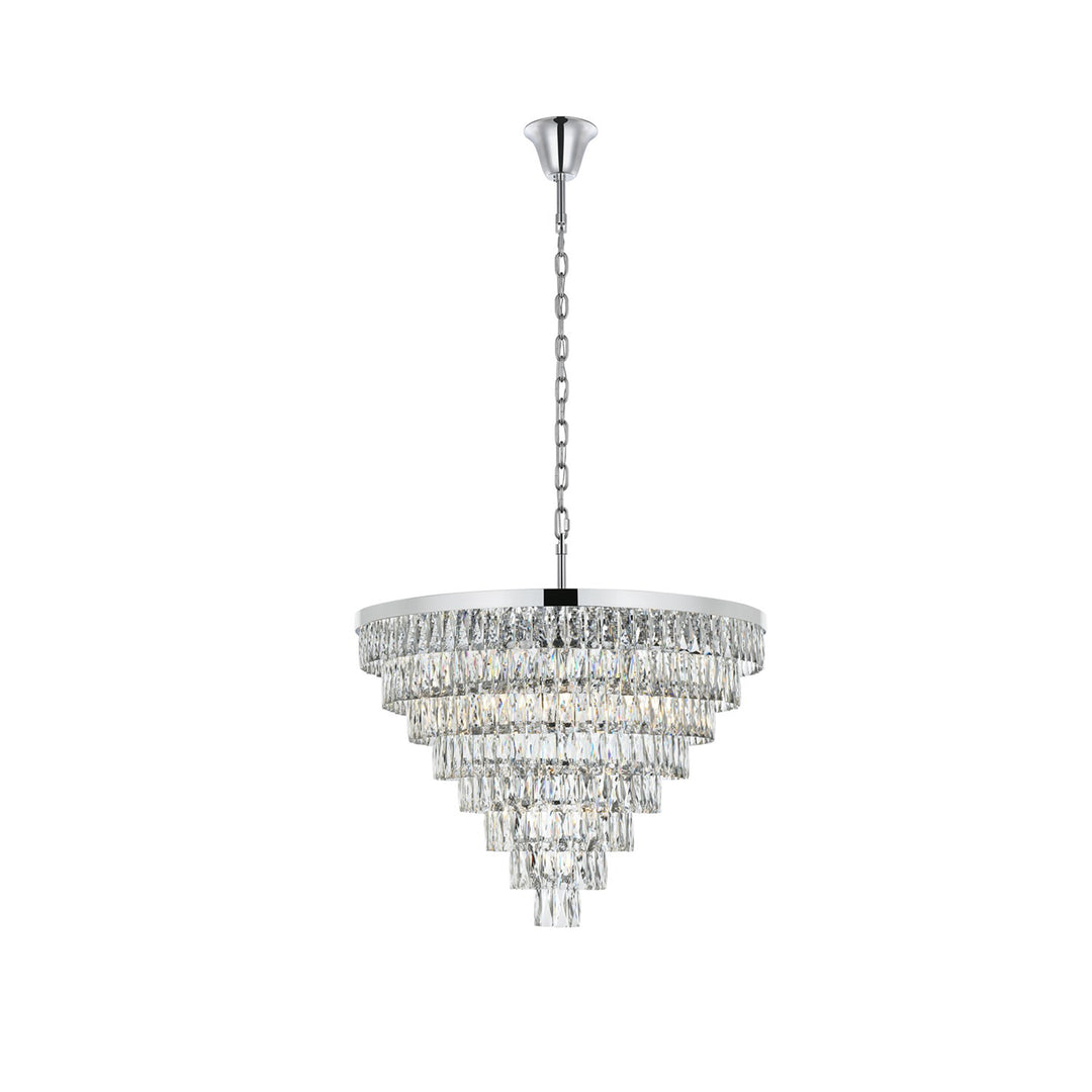 36 Inch Round Chandelier In Chrome - View 3 - Joshua Marshal
