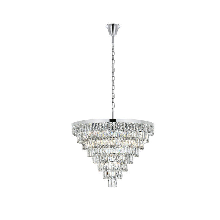 36 Inch Round Chandelier In Chrome - View 3 - Joshua Marshal