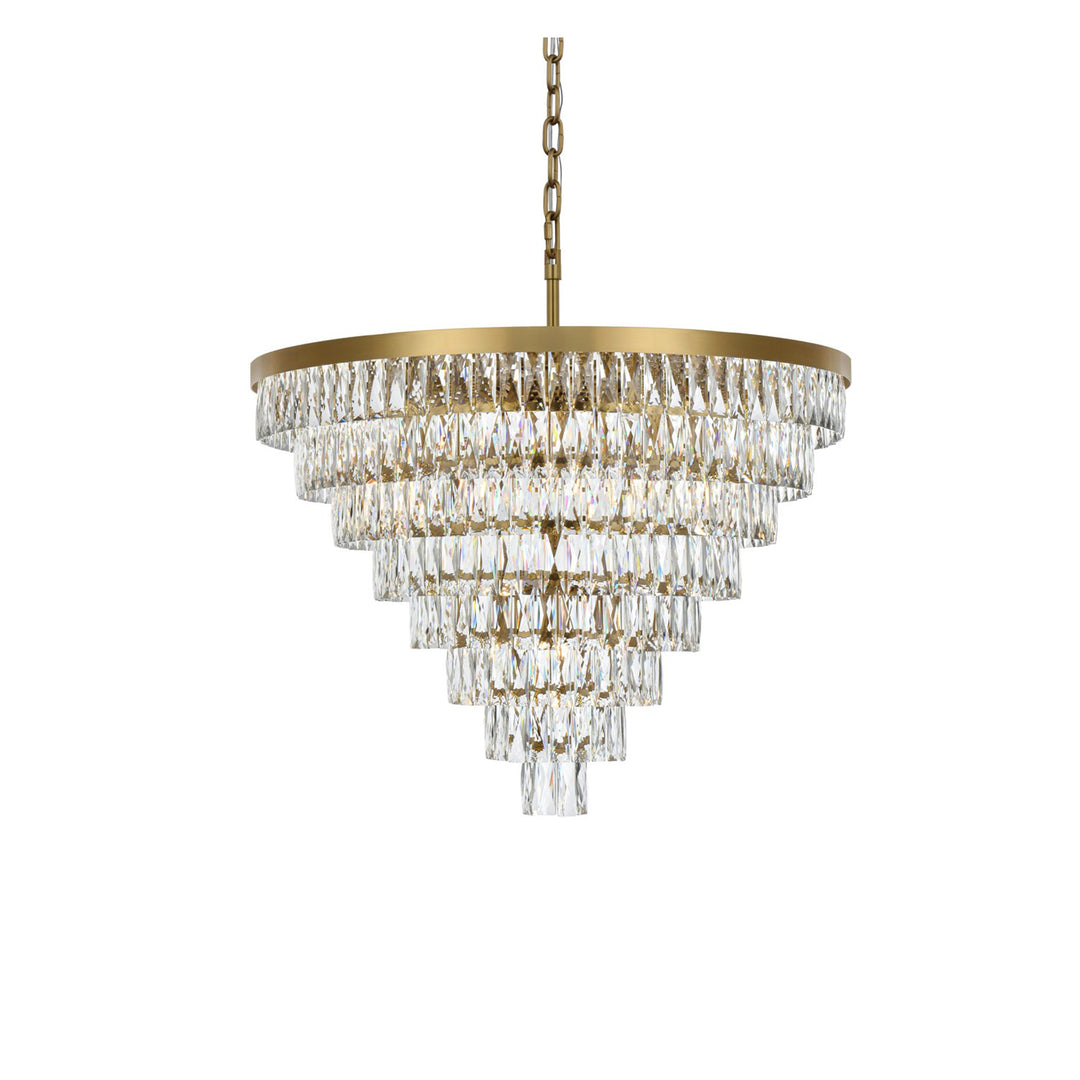 36 Inch Round Chandelier In Satin Gold - View 4 - Joshua Marshal