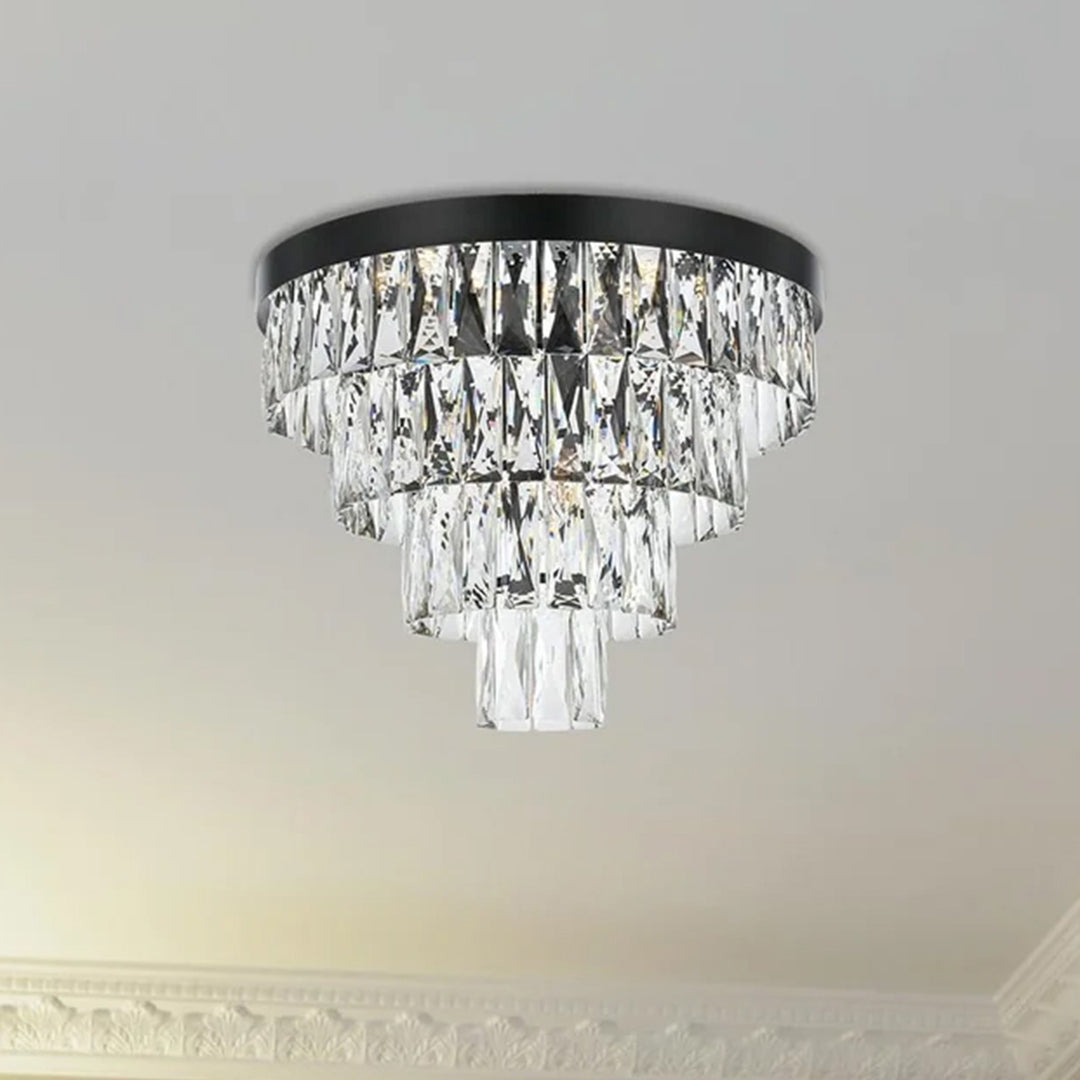 18 Inch Flush Mount In Black Black And Clear Finish - LIGHTING by Joshua Marshal