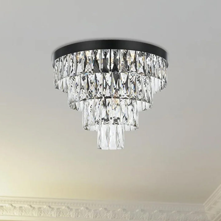 18 Inch Flush Mount In Black Black And Clear Finish - LIGHTING by Joshua Marshal