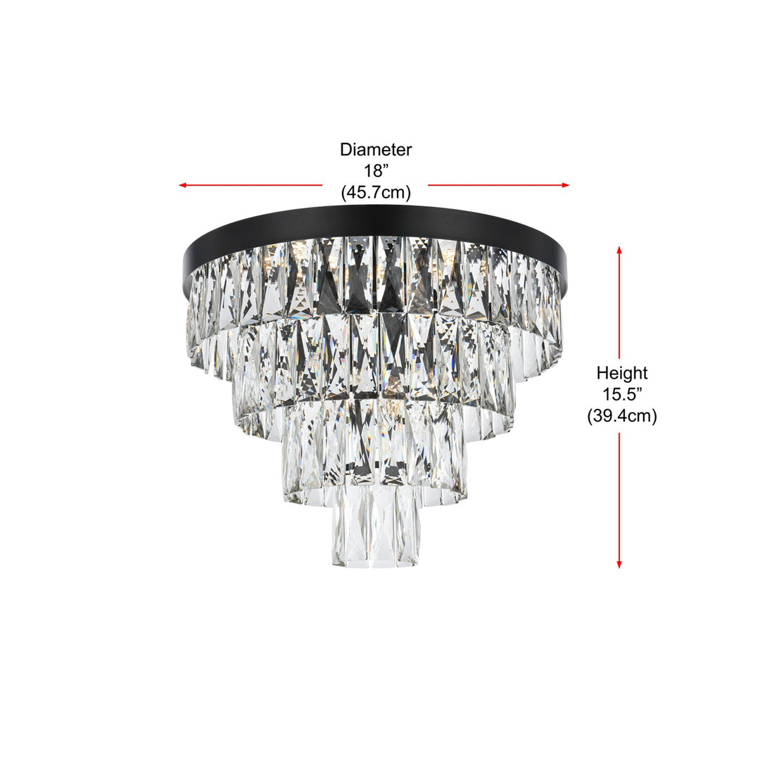 18 Inch Flush Mount In Black - View 5 - Joshua Marshal
