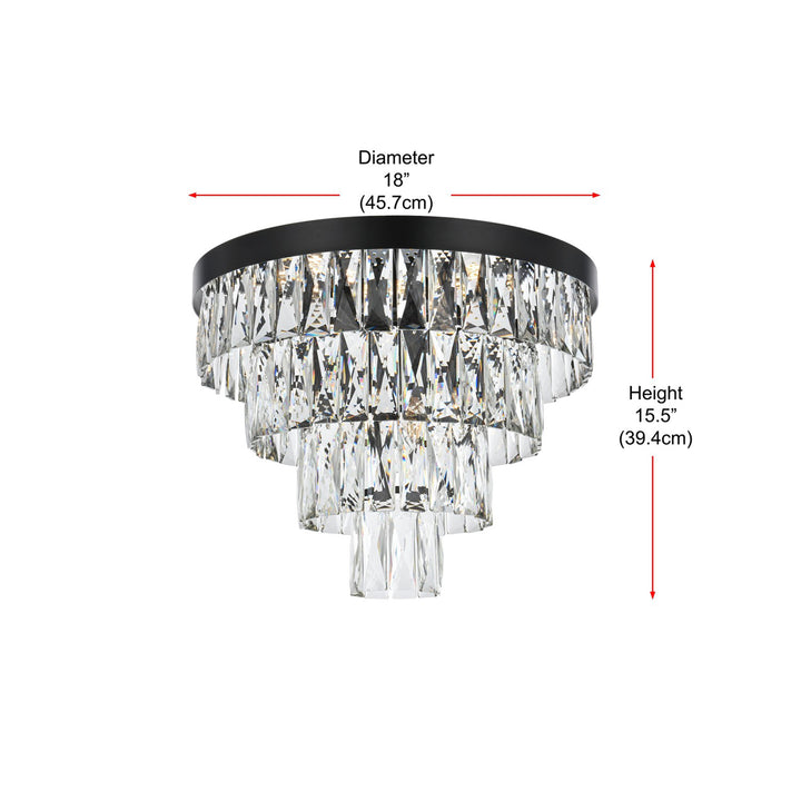 18 Inch Flush Mount In Black - View 5 - Joshua Marshal