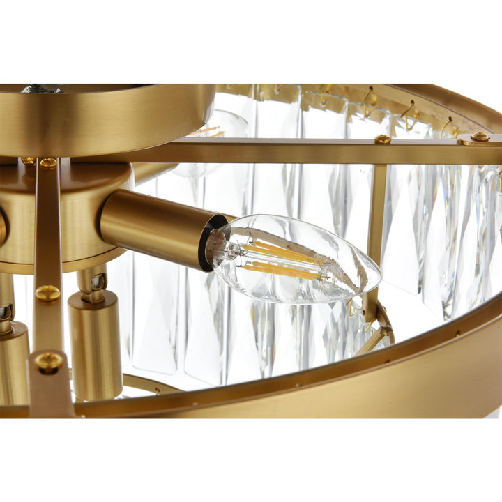 18 Inch Flush Mount In Satin Gold - View 6 - Joshua Marshal