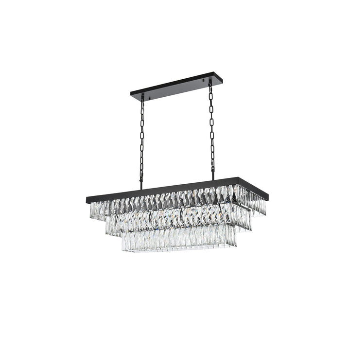 36 Inch Rectangular Rectangular Chandelier In Black - View 4 - Joshua Marshal
