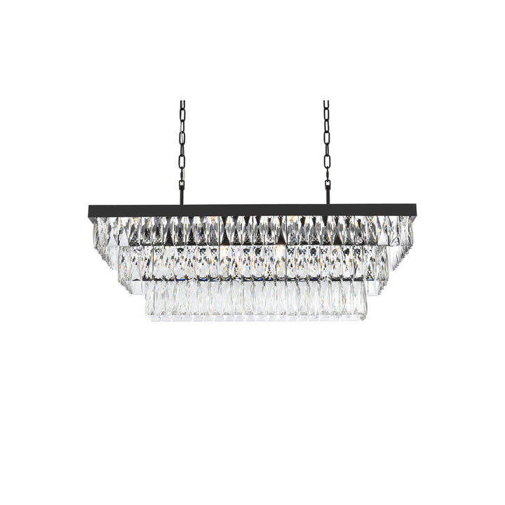 36 Inch Rectangular Rectangular Chandelier In Black - View 5 - Joshua Marshal