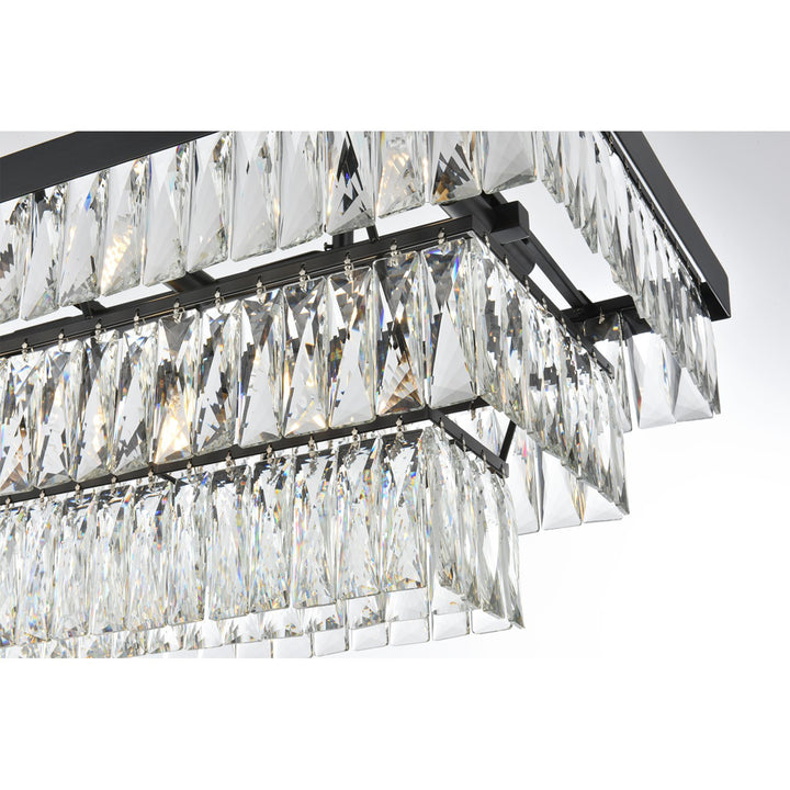 36 Inch Rectangular Rectangular Chandelier In Black - View 6 - Joshua Marshal
