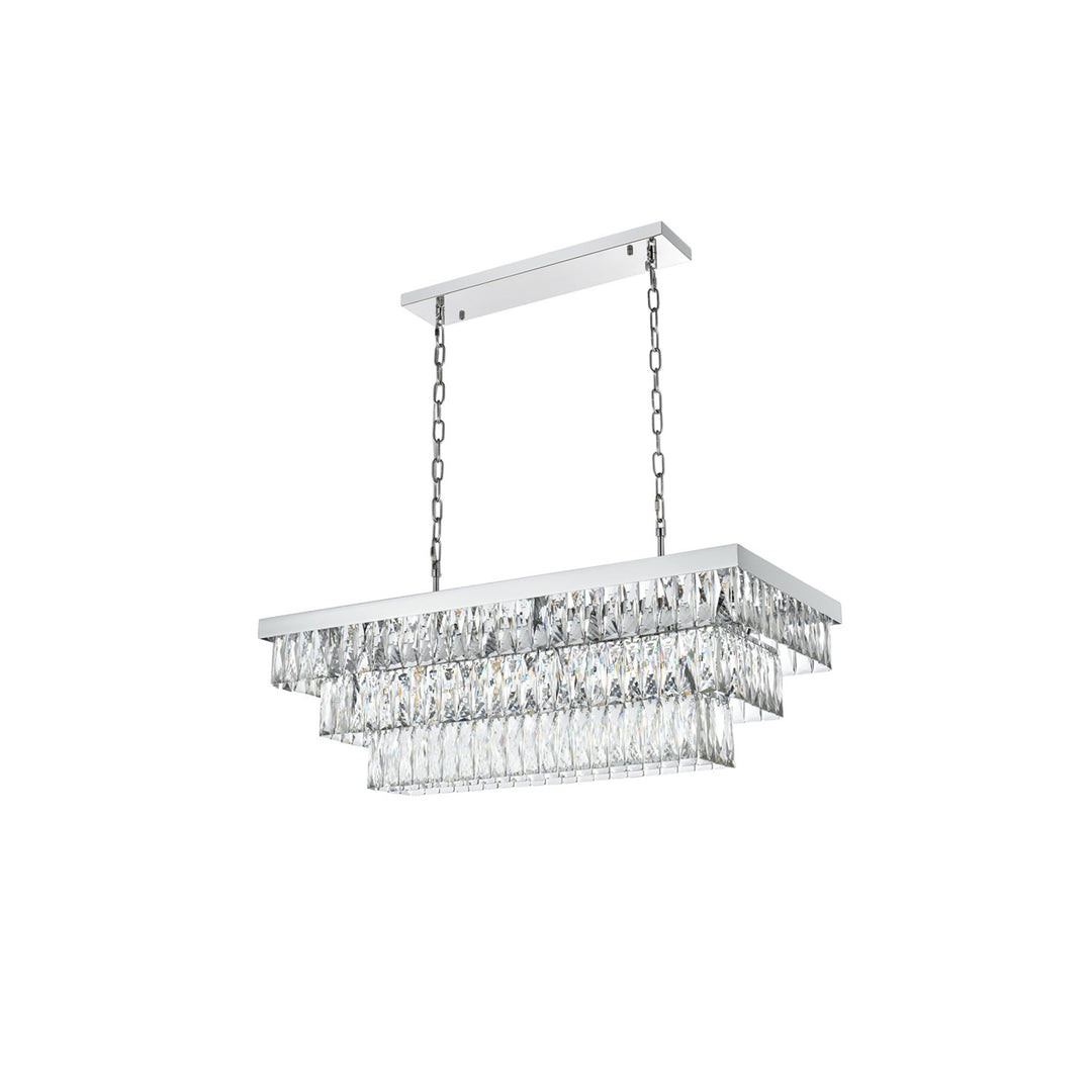 36 Inch Rectangular Chandelier In Chrome - View 4 - Joshua Marshal
