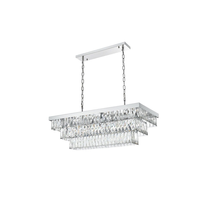 36 Inch Rectangular Chandelier In Chrome - View 4 - Joshua Marshal