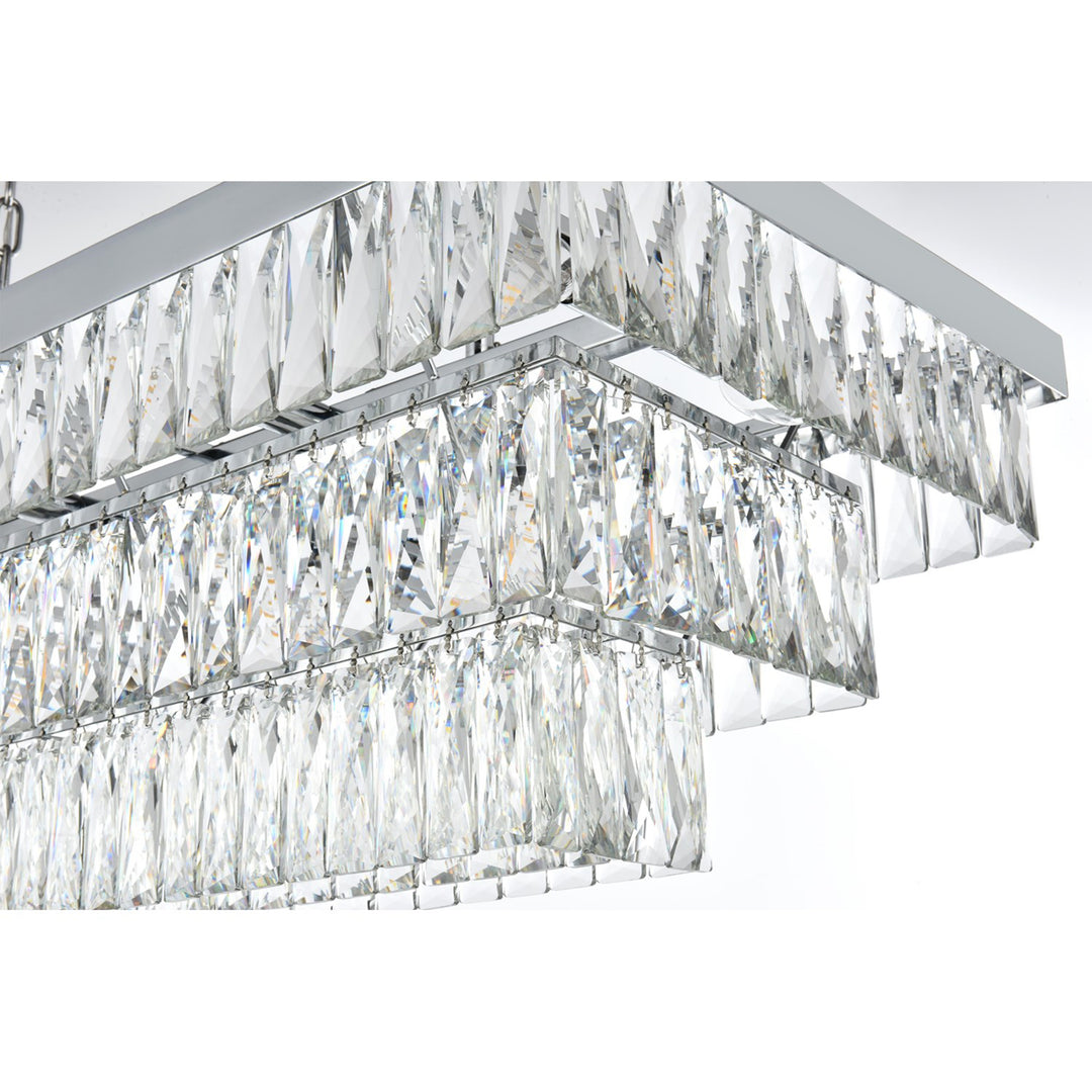 36 Inch Rectangular Chandelier In Chrome - View 6 - Joshua Marshal