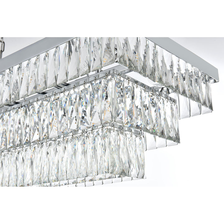 36 Inch Rectangular Chandelier In Chrome - View 6 - Joshua Marshal