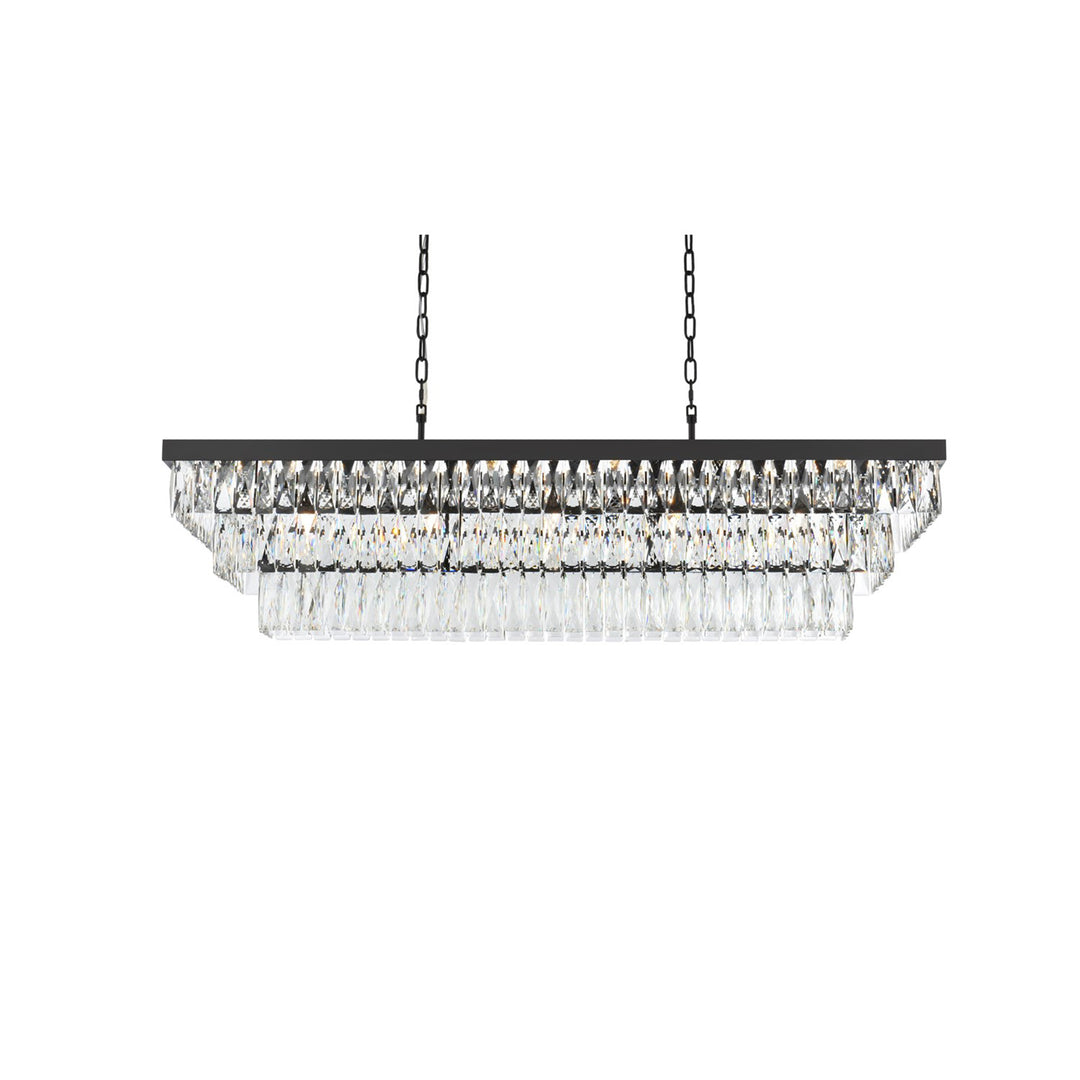 48 Inch Rectangular Chandelier In Black - View 4 - Joshua Marshal