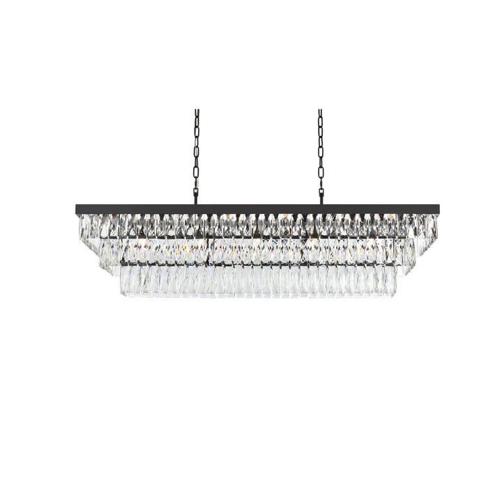 48 Inch Rectangular Chandelier In Black - View 4 - Joshua Marshal