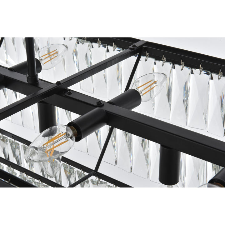 48 Inch Rectangular Chandelier In Black - View 6 - Joshua Marshal