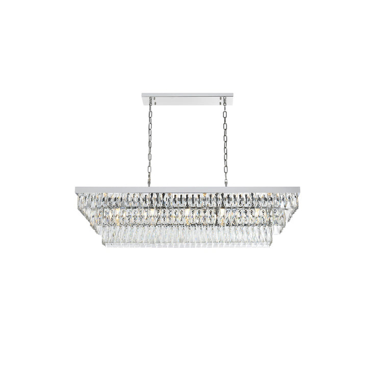 48 Inch Rectangular Chandelier In Chrome - View 3 - Joshua Marshal