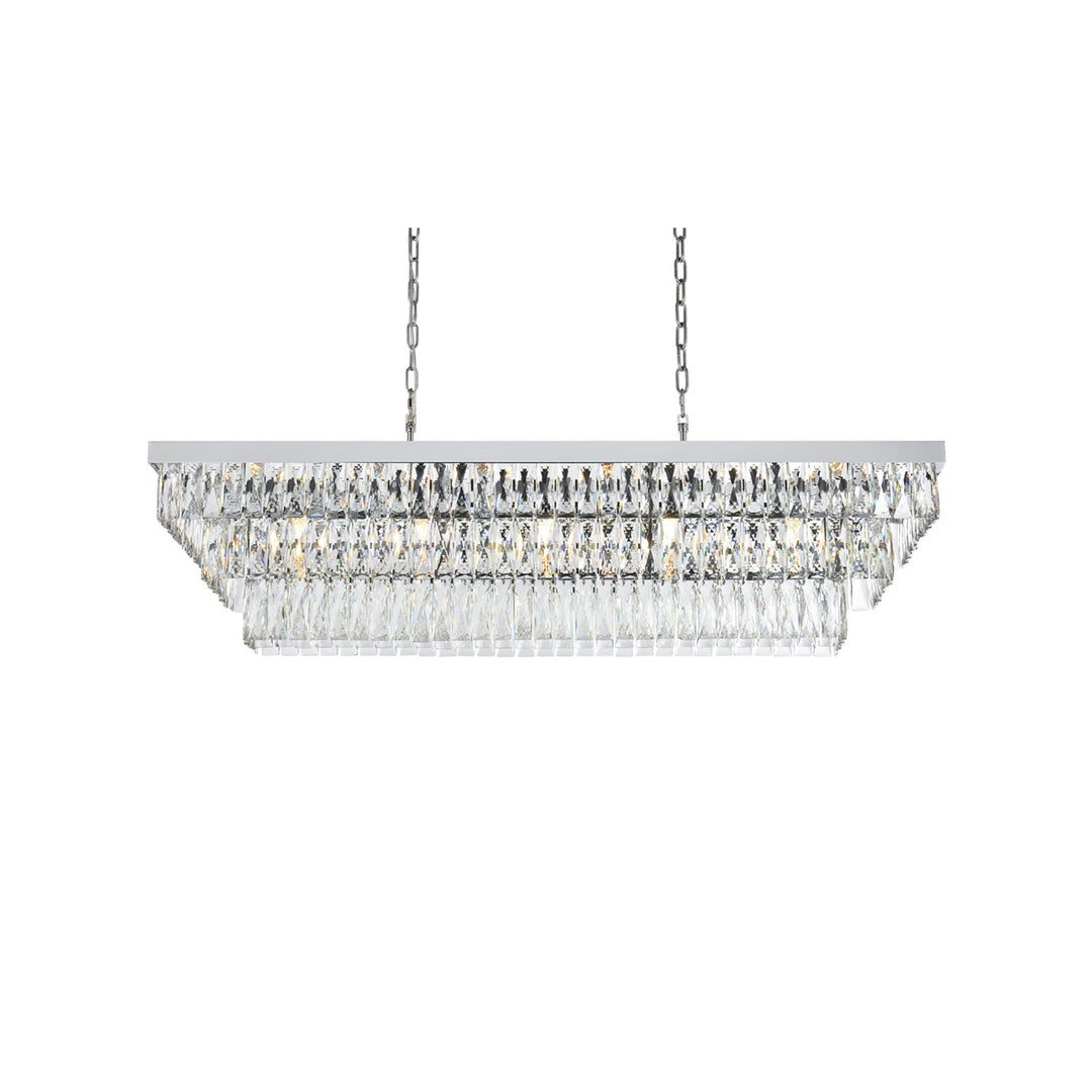 48 Inch Rectangular Chandelier In Chrome - View 4 - Joshua Marshal