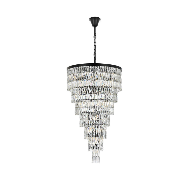 32 Inch Rectangular Chandelier In Black - View 3 - Joshua Marshal