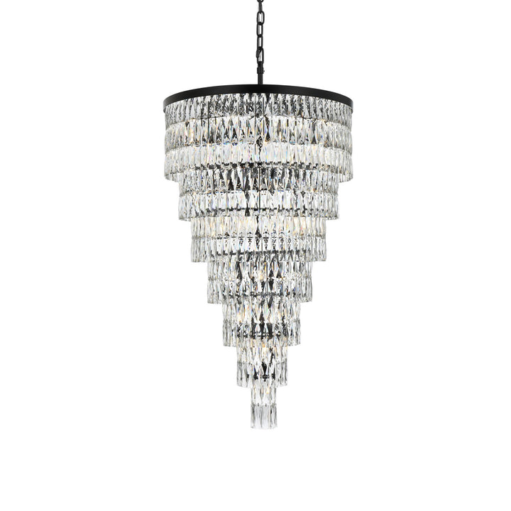 32 Inch Rectangular Chandelier In Black - View 4 - Joshua Marshal