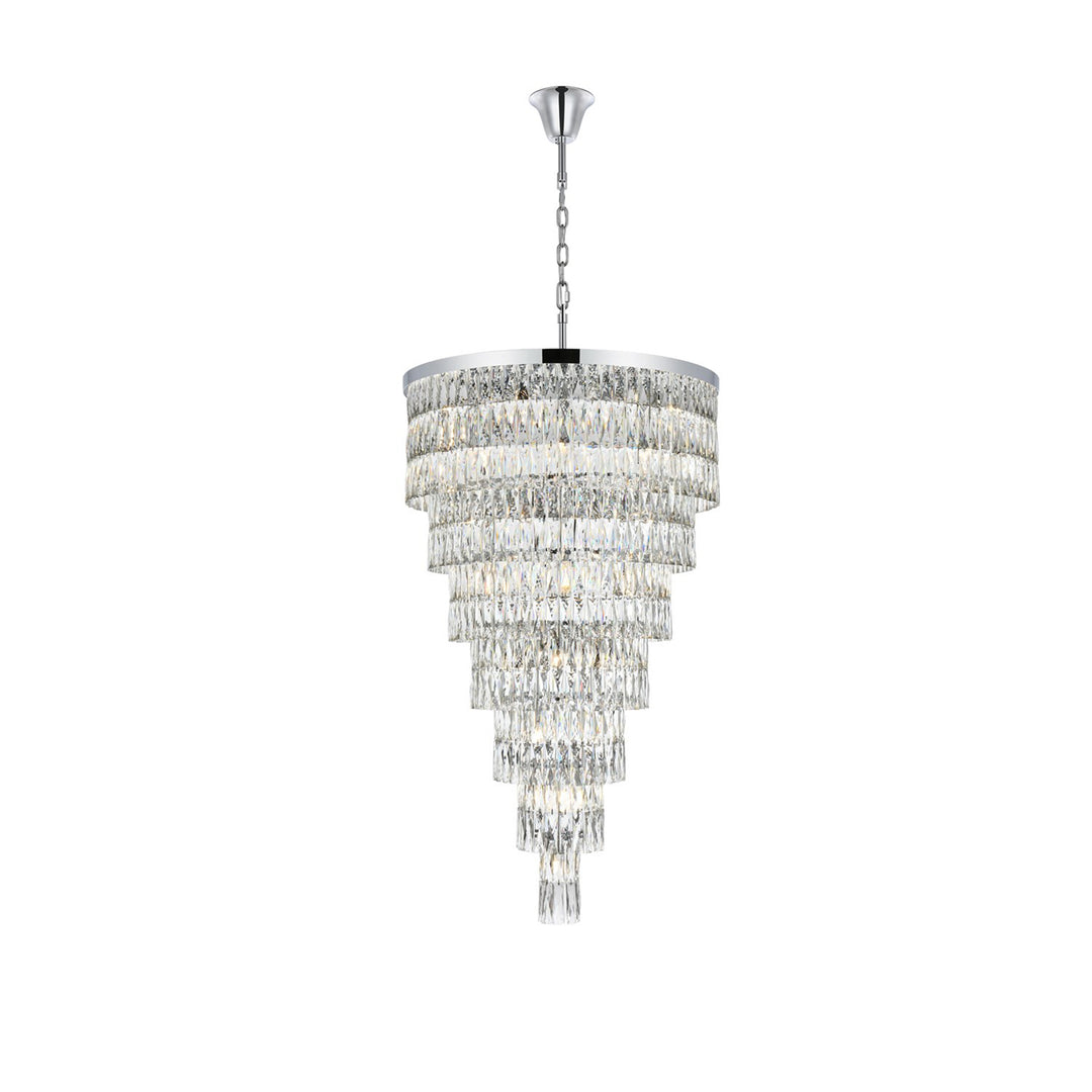 32 Inch Rectangular Chandelier In Chrome - View 3 - Joshua Marshal