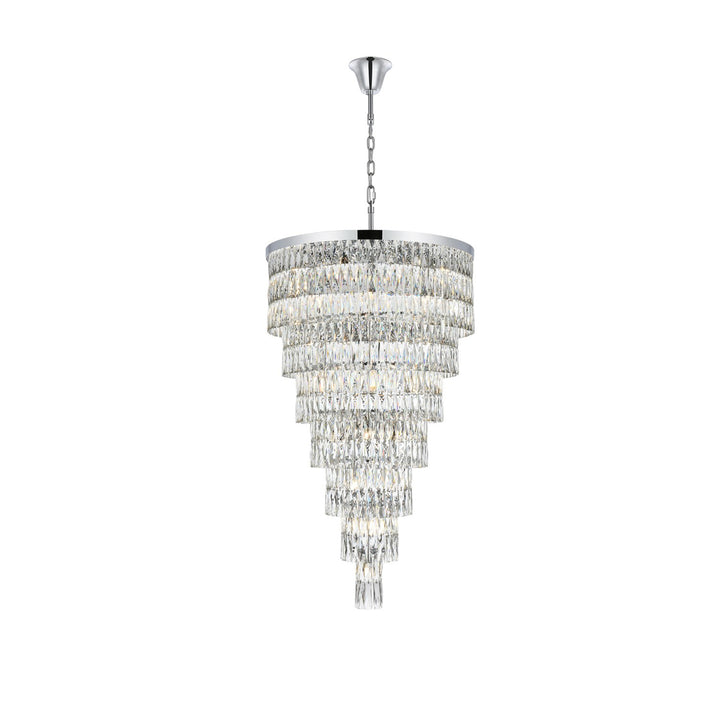 32 Inch Rectangular Chandelier In Chrome - View 3 - Joshua Marshal