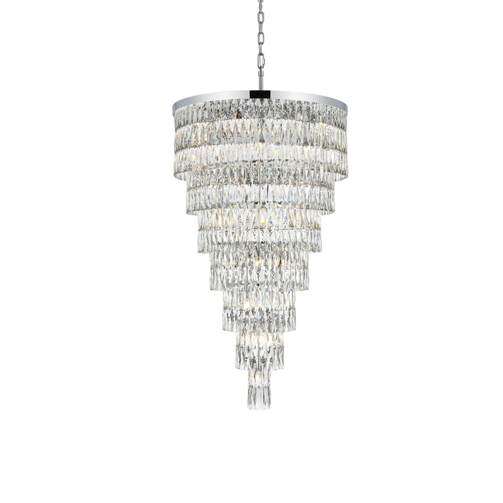 32 Inch Rectangular Chandelier In Chrome - View 4 - Joshua Marshal