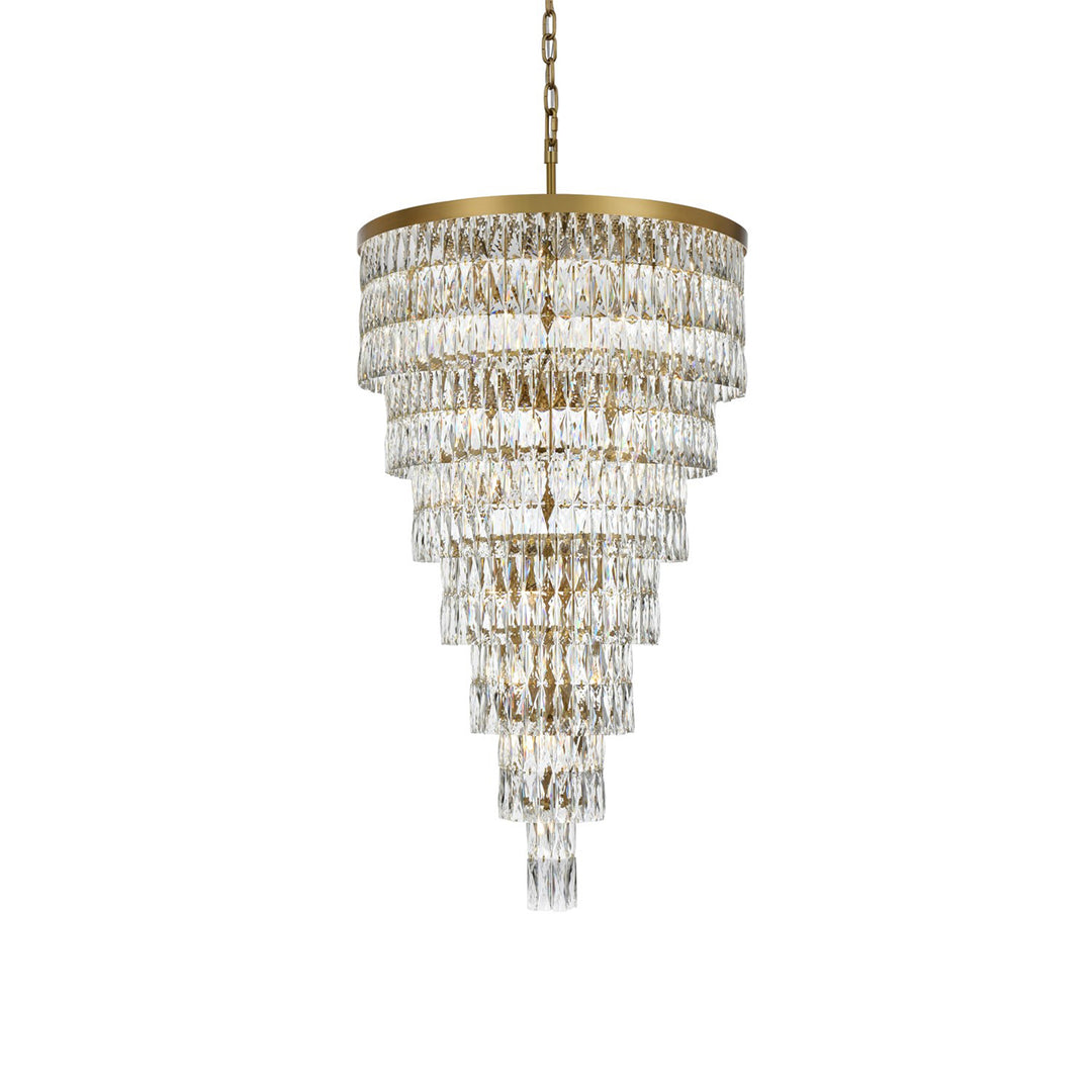 32 Inch Rectangular Chandelier In Satin Gold - View 4 - Joshua Marshal