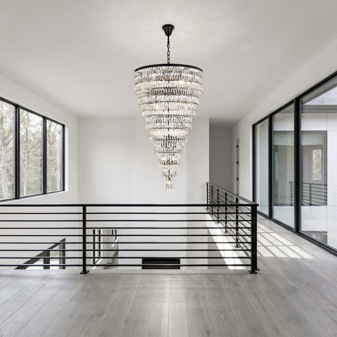 41 Inch Rectangular Chandelier In Black - View 2 - Joshua Marshal