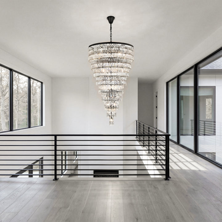 41 Inch Rectangular Chandelier In Black - View 2 - Joshua Marshal