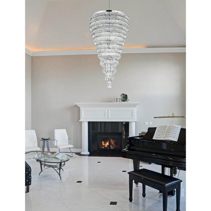 41 Inch Rectangular Chandelier In Chrome - View 2 - Joshua Marshal