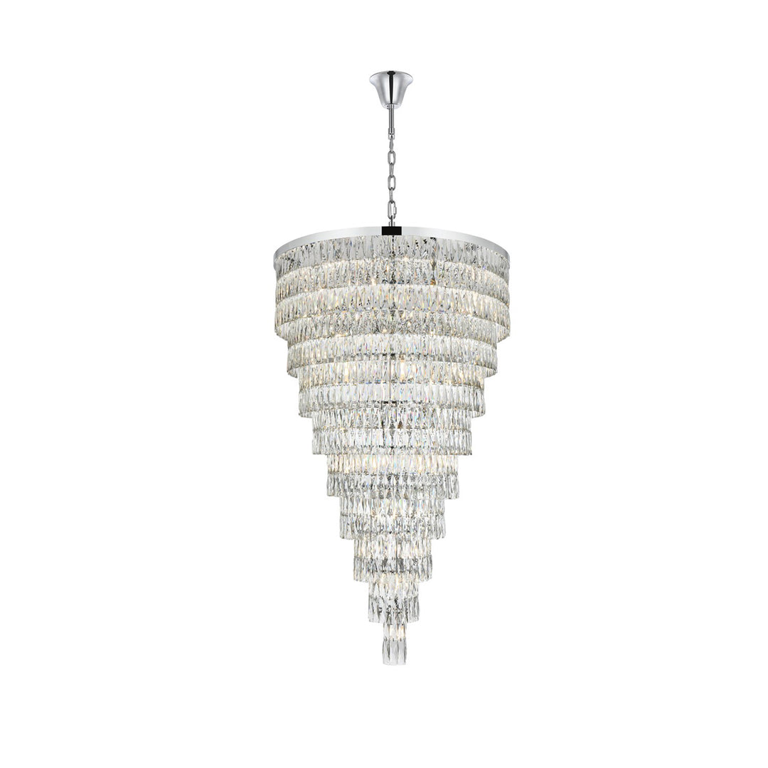 41 Inch Rectangular Chandelier In Chrome - View 3 - Joshua Marshal