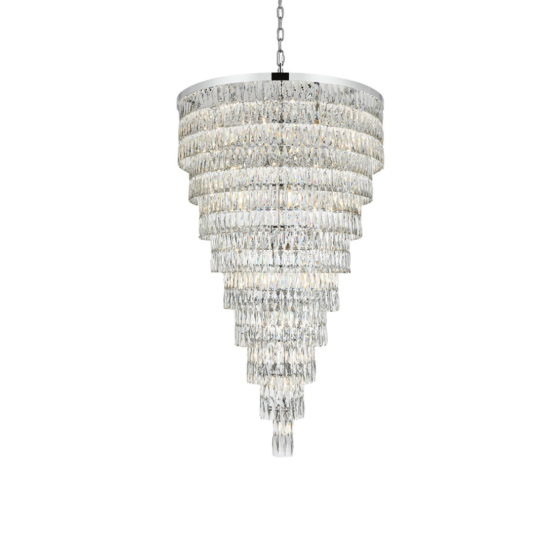 41 Inch Rectangular Chandelier In Chrome - View 4 - Joshua Marshal