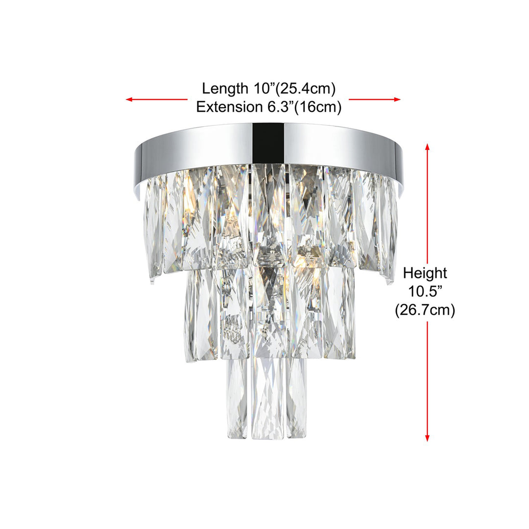 10 Inch Wall Sconce In Chrome - View 6 - Joshua Marshal