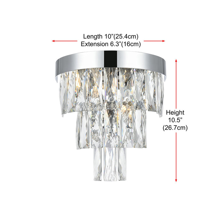 10 Inch Wall Sconce In Chrome - View 6 - Joshua Marshal