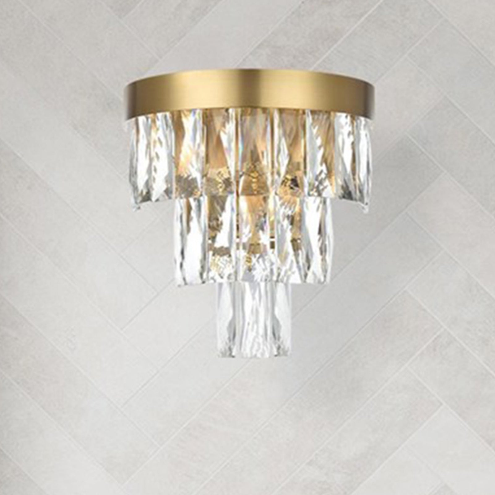 10 Inch Wall Sconce In Satin Gold Satin Gold And Clear Finish - LIGHTING by Joshua Marshal