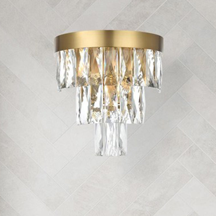 10 Inch Wall Sconce In Satin Gold Satin Gold And Clear Finish - LIGHTING by Joshua Marshal