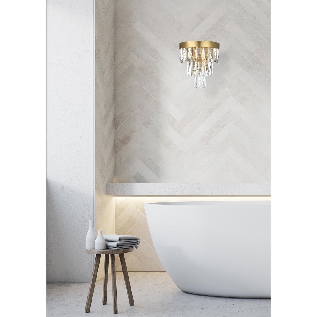 10 Inch Wall Sconce In Satin Gold - View 2 - Joshua Marshal