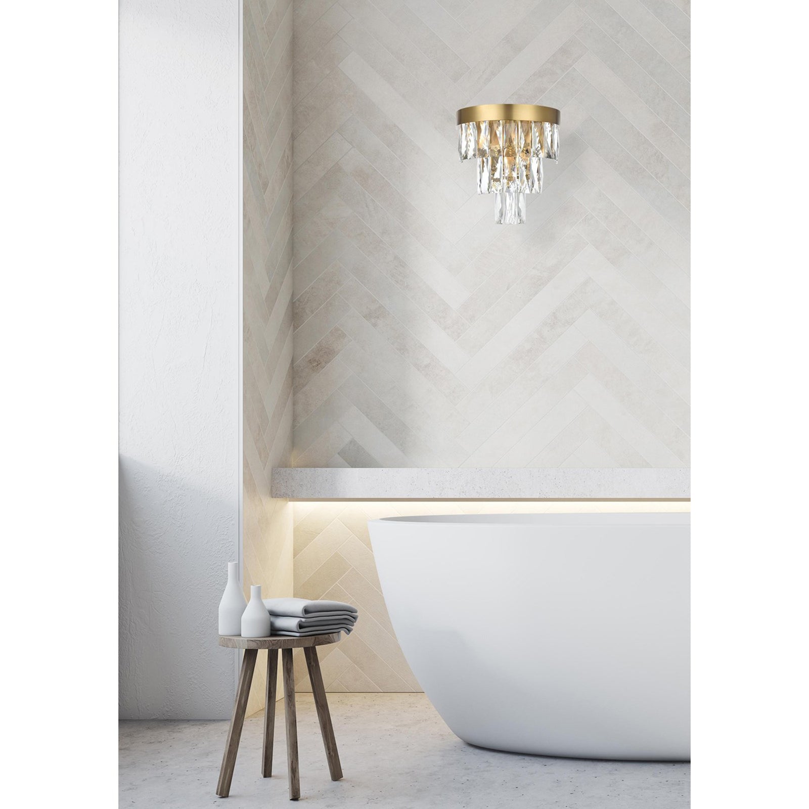10 Inch Wall Sconce In Satin Gold - View 2 - Joshua Marshal
