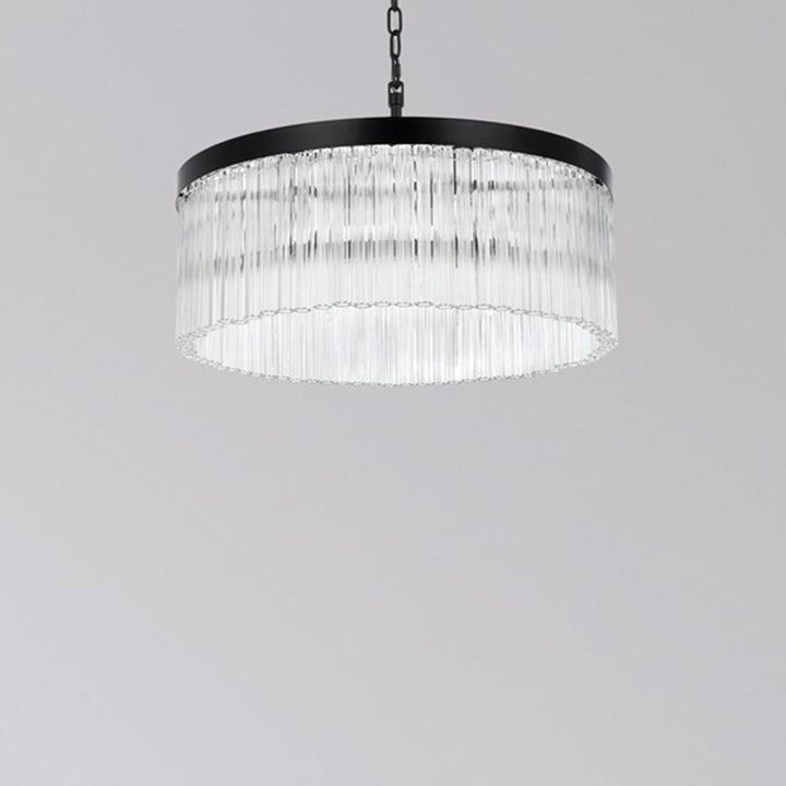 24 Inch Chandelier In Black Black And Clear Finish - LIGHTING by Joshua Marshal