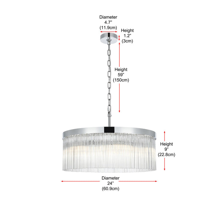 24 Inch Chandelier In Chrome - View 6 - Joshua Marshal